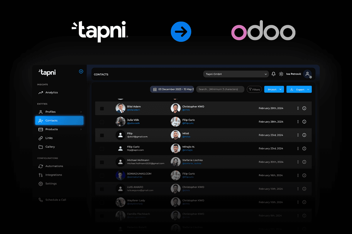 Tapni & Odoo Integration | Automate User Sync